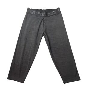 PINK Victoria's Secret Capri Leggings Womens Medium Gray Ultimate Logo Waist